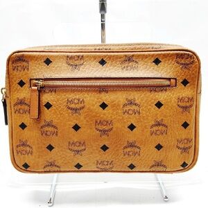 👜 MCM x PHENOMENON Cognac Visetos Leather Pouch Bag